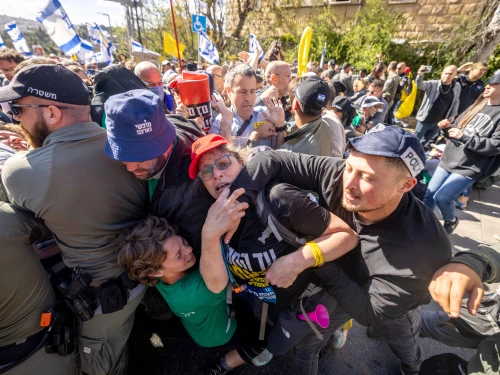 Israelis protest against Prime Minister Benjamin Netanyahu in Jerusalem, March 19, 2025. Photo by Chaim Goldberg/Flash90.