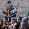Druze protest against the construction of a new wind farm in the Druze village of Mas'ada in the Golan Heights, June 21, 2023. Photo: Ayal Margolin/Flash90