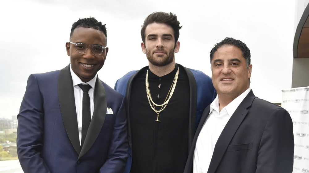 A cropped image of Richard Fowler, left, Hasan Piker and Cenk Uygur at The Hepburn on April 28, 2018 in Washington, DC. Photo by Kris Connor/Getty Images for The Young Turks.