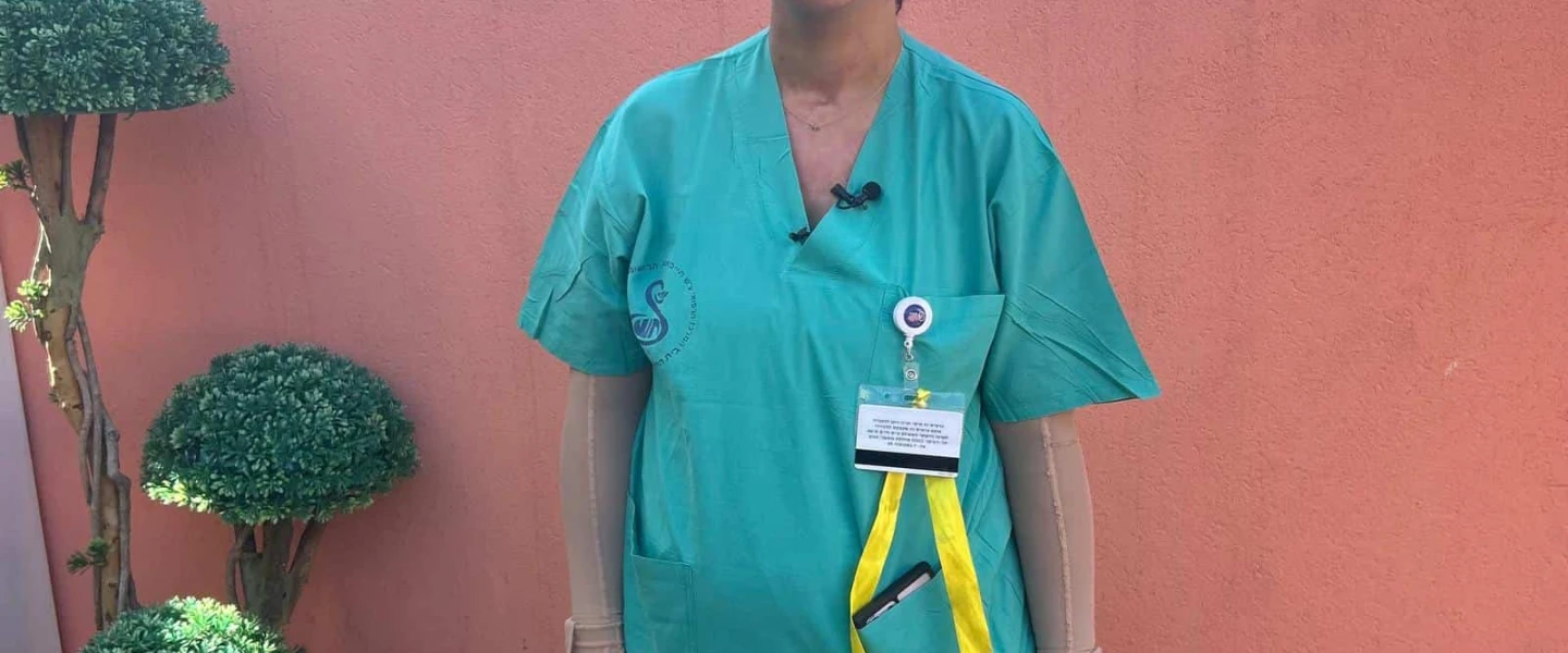 Oct. 7 survivor Dr. Ellay Golan at the Sheba Medical Center in Ramat Gan. Credit: Amelie Botbol.