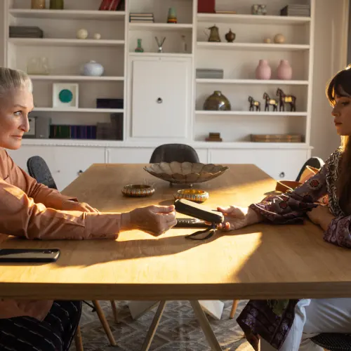 Glenn Close and Niv Sultan as Marjan and Tamar in “Tehran” on Apple TV+. Credit: Courtest of Apple TV+.