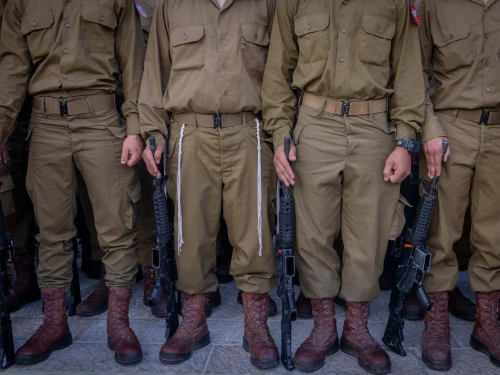 Israeli soldiers during a swearing-in ceremony at the Western Wall in Jerusalem's Old City, July 10, 2024. Photo by Chaim Goldberg/Flash90.