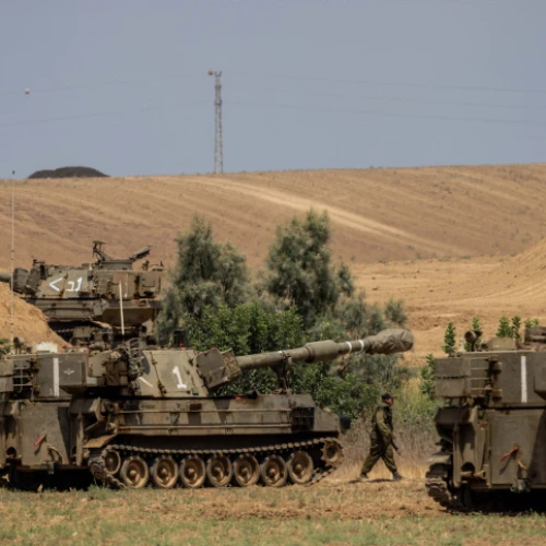 IDF Artillery Corps seen near the Israeli border with Gaza on Aug. 6, 2022. Photo by Yonatan Sindel/Flash90.