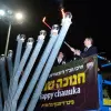 Chanukah menorah lighting in Tel Aviv. Credit: Chabad-Lubavitch of Tel Aviv.