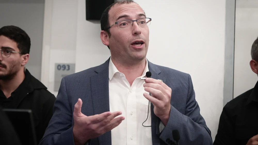 Knesset member Simcha Rothman at a panel discussion in Tel Aviv, on May 28, 2023. Photo by Avshalom Sassoni/Flash90.