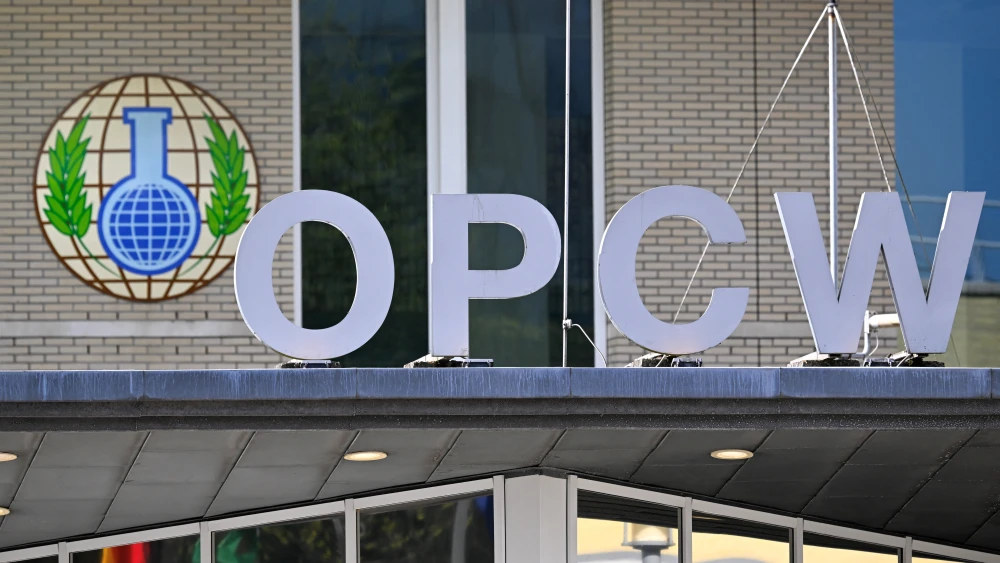 An outside view of the headquarters of the Organization for the Prohibition of Chemical Weapons (OPCW) in The Hague, March 28, 2026. Photo by John Thys/AFP via Getty Images.