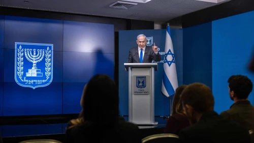 Prime Minister Benjamin Netanyahu speaks during a press conference in Jerusalem on Sept. 2, 2024. Photo by Chaim Goldberg/Flash90.