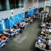 Hundreds of Israelis donate blood in Jerusalem, Oct. 9, 2023. Photo: Noam Revkin Fenton/Flash90