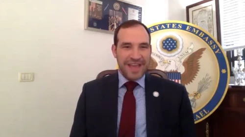 Aryeh Lightstone, former special envoy for economic normalization for the Abraham Accords and chief of staff to former U.S. Ambassador to Israel David Friedman. Source: Screenshot.