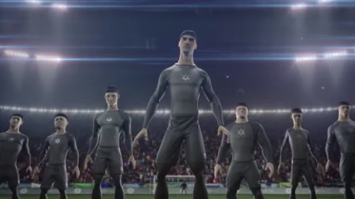 Nike maintains that the logo of the clones' uniforms in the pictured promotional video was only intended to be a soccer ball, but critics say it is virtually identical to a Star of David. Credit: YouTube screenshot.