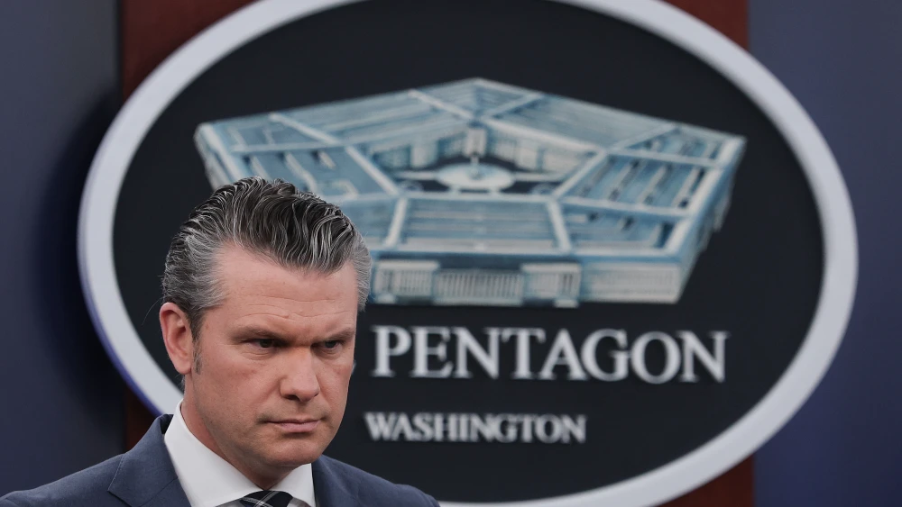 U.S. Secretary of War Pete Hegseth provides updates on military operations in Iran during a press briefing at the Pentagon on March 19, 2026 in Arlington, Virginia. The U.S. and Israel continue their joint attack on Iran that began on February 28. Photo by Win McNamee/Getty Images.