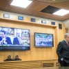 Israeli Prime Minister Benjamin Netanyahu participates in a video conference at the Foreign Ministry in Jerusalem with European leaders to discuss challenges and cooperation between countries in dealing with the coronavirus, March 9, 2020. Photo by Yonatan Sindel/Flash90.