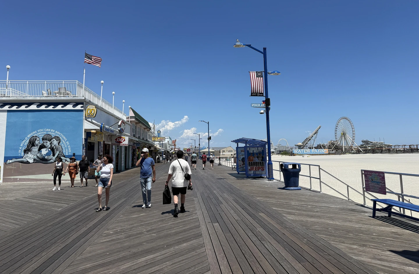 A view of the boardwalk in Wildwood, N.J., June 7, 2026. Credit: Dough4872/Creative Commons via Wikimedia Commons.