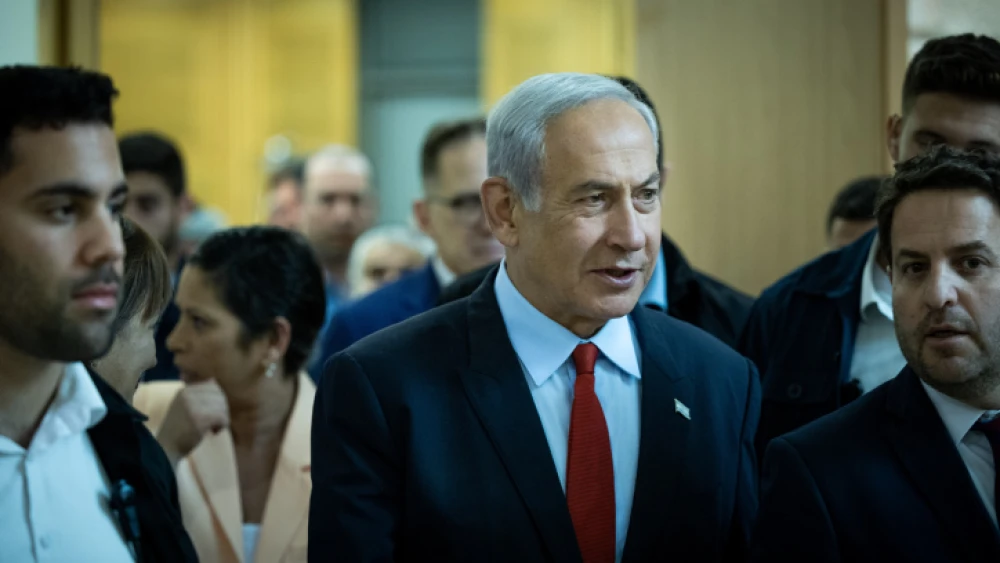Israeli Prime Minister Benjamin Netanyahu attends a meeting on the state budget vote in the Knesset, May 23, 2023. Credit: Yonatan Sindel/Flash90.