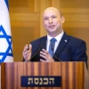 Then-Israeli Prime Minister Naftali Bennett holds a press conference at the Knesset, announcing he will not be running in the next election, June 29, 2022. Photo by Olivier Fitoussi/Flash90.