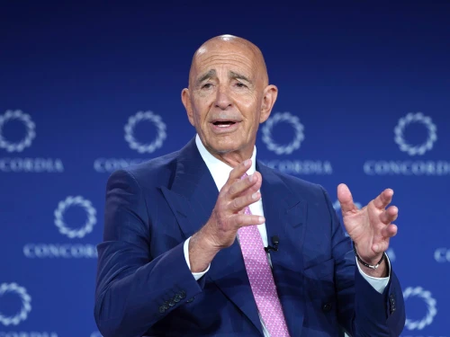 U.S. Ambassador to Turkey and Special Envoy to Syria Tom Barrack speaks during the Concordia Annual Summit in New York City on Sept. 24, 2025. Photo by Leigh Vogel/Getty Images for Concordia Annual Summit.
