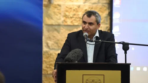 Israeli Minister of Jerusalem Affairs and Heritage Ze’ev Elkin addresses the Israeli government's inaugural Christian Media Summit. Credit: GPO.