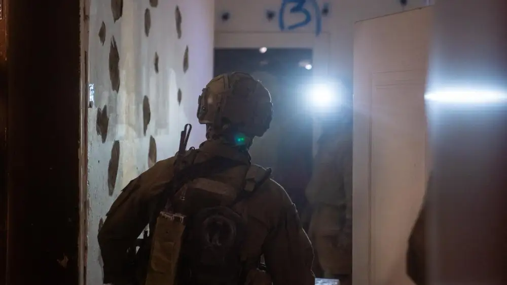Israel Defense Forces soldiers work to demolish the home of a terrorist who participated in the Judea shooting attack that killed a 12-year-old Israeli boy and wounded three other civilians in late 2024, March 14, 2026. Credit: IDF.