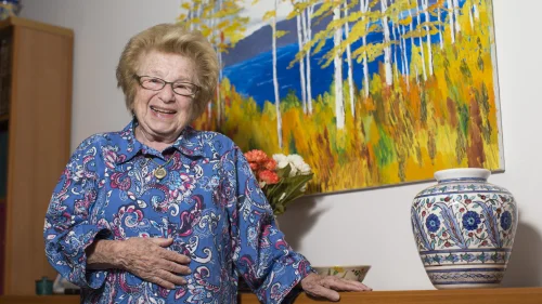 Dr. Ruth Westheimer, an American sex therapist, media personality and author, in Jerusalem, June 22, 2016. Photo by Yonatan Sindel/Flash90.