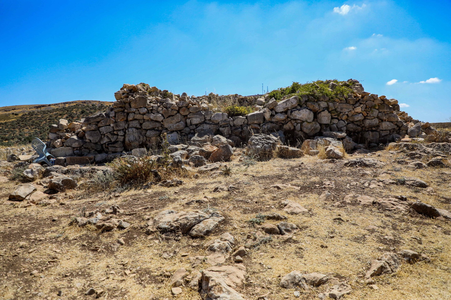 The site on Mt. Ebal where according to archaeologists the "Altar of Joshua bin Nun" stood, June 2, 2025. Photo by Nasser Ishtayeh/Flash90.