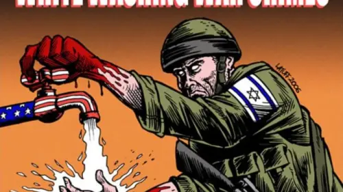 A blatantly anti-Israel and anti-Semitic cartoon by artist Carlos Latuff. Credit: Wikimedia Commons.
