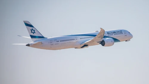 An El Al flight takes off from Ben-Gurion Airport near Tel Aviv. Oct. 25, 2021. Photo by Yossi Aloni/FLASH90.