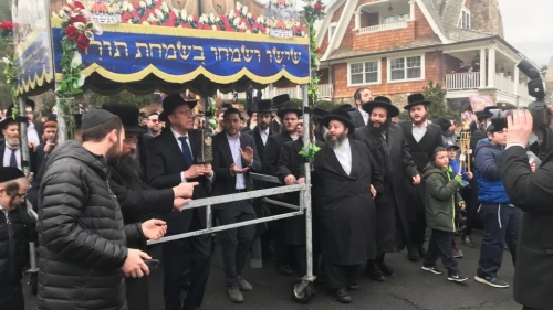 Members of the Jewish community in Monsey, N.Y., show solidarity following an anti-Semitic attack on Dec. 28, 2019. Source: Screenshot.