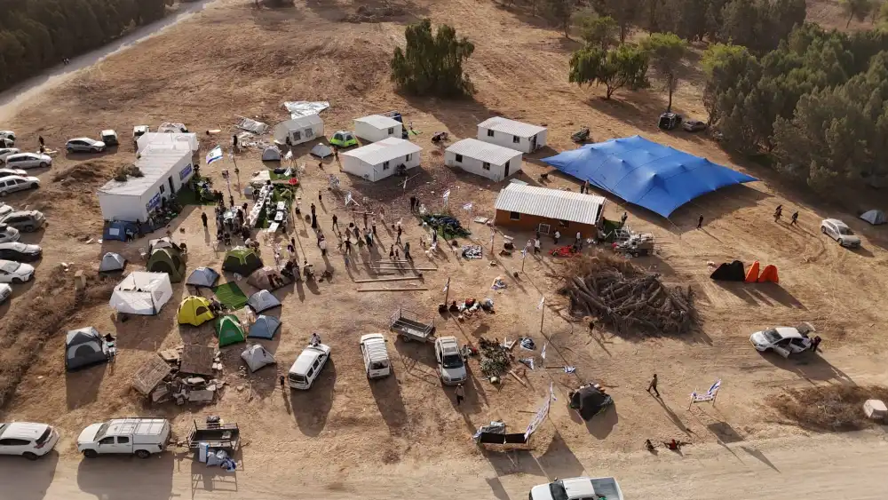 The inauguration of the community of Halutzei Gaza (Pioneers of Gaza), near Kibbutz Kfar Aza, Oct. 16, 2026. Credit: Courtesy of Nachala.
