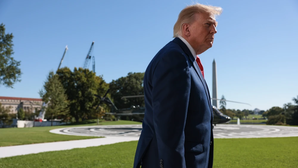 U.S. President Donald Trump speaks to reporters before boarding Marine One on the South Lawn of the White House on Oct. 7, 2026 in Washington, DC. Photo by Anna Moneymaker/Getty Images.