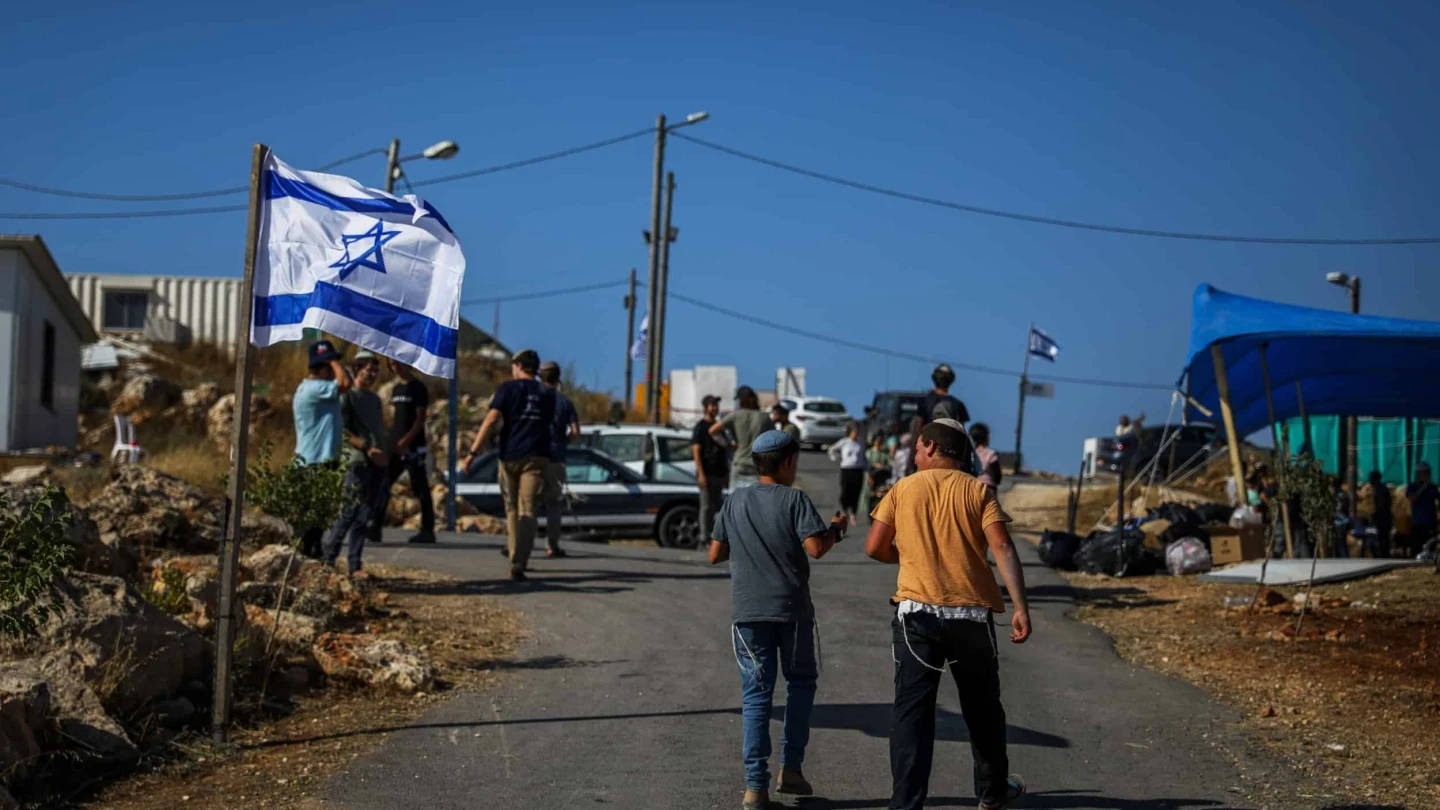 People at the newly recognized Evyatar outpost, June 22, 2023. Photo: Flash90.