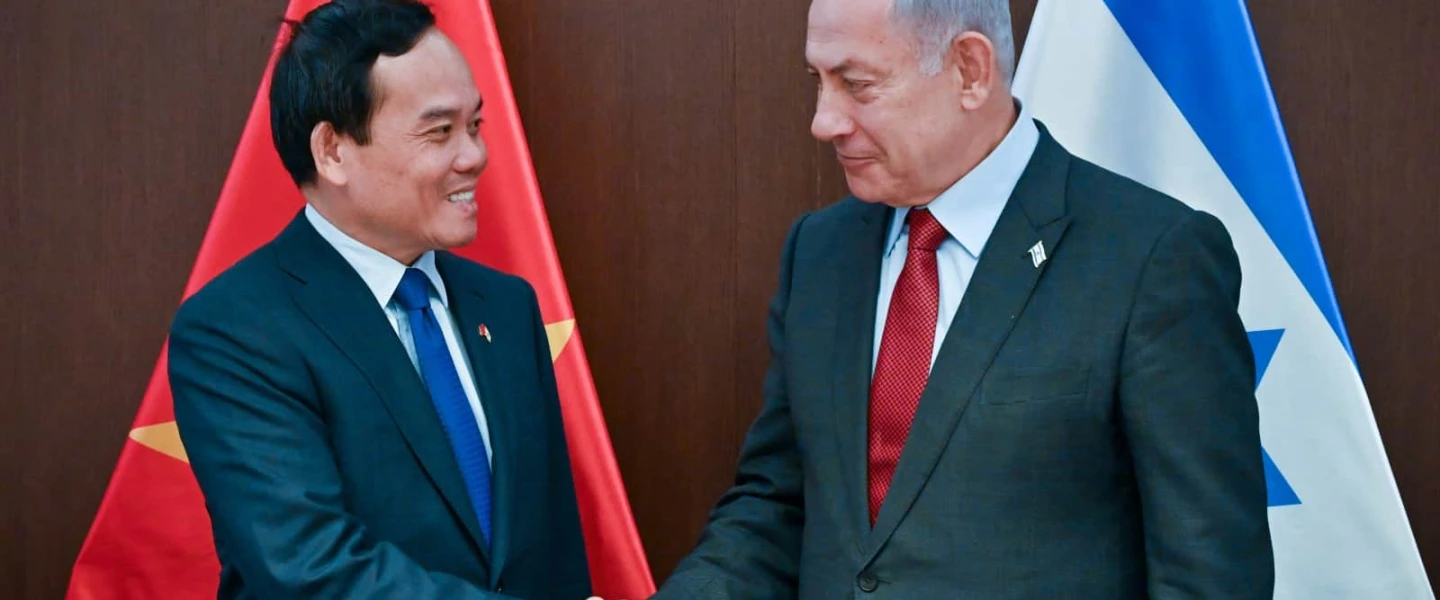 Prime Minister Benjamin Netanyahu with Vietnamese Deputy Prime Minister Tran Luu Quang in Jerusalem, July 25, 2023. Photo by Kobi Gideon/GPO.