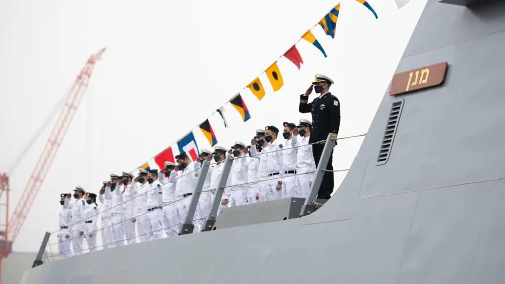 The corvettes are being produced by German shipyard Thyssenkrupp Marine Systems, which has worked closely with the Israeli Navy in terms of ship design. Credit: IDF Spokesperson's Unit.