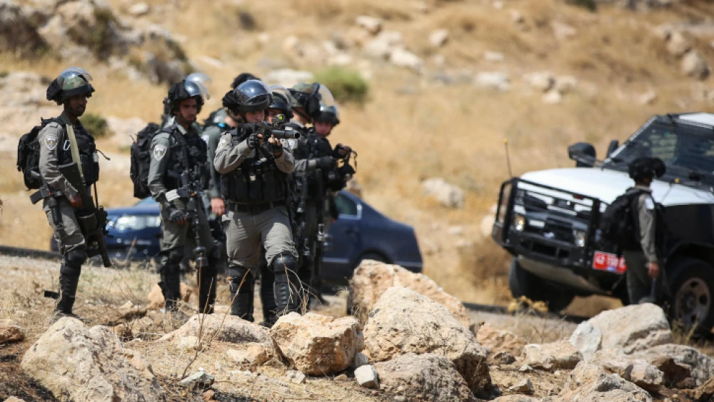 Israeli forces clash with Palestinians during a demonstration in the village of Kafr Malik, northeast of Ramallah, Sept. 13, 2019. Photo by Flash90.