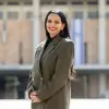 Yesh Atid Lawmaker Yasmin Fridman outside the Knesset in Jerusalem. Credit: Elad Gutman.