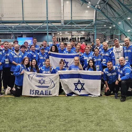 Male and female Israel players at the 2024 World Flag Football Championships in Finland. Credit: Courtesy AFI.