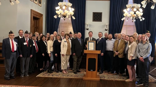 A ceremony at the Kansas State Capitol celebrating the state's designation of May as Jewish American Heritage Month, March 29, 2023. Credit: Combat Antisemitism Movement.