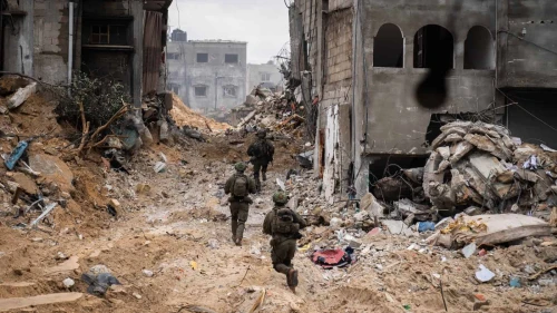 Israeli forces operating in the Gaza Strip, Feb. 8, 2024. Credit: IDF.