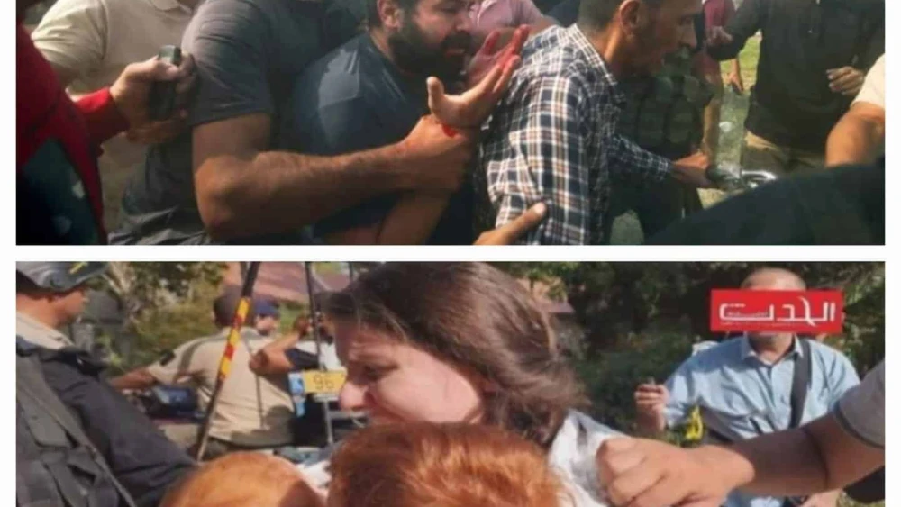 Terrorists from the Gaza Strip kidnap the Bibas family at Kibbutz Nir Oz, Oct. 7, 2023. Source: Screenshot.