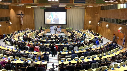 Israeli Ambassador to the United Nations Danny Danon speaks at an event highlighting the need to recognize Jewish refugees from the Middle East at the U.N. headquarters in New York City, Dec. 4, 2019. Credit: Israeli Mission to the United Nations.