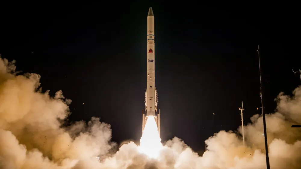 “Okef 13” satellite launch from Palmachim Airbase in central Israel on March 29, 2023. Credit: Israel Ministry of Defense Spokesperson's Office.