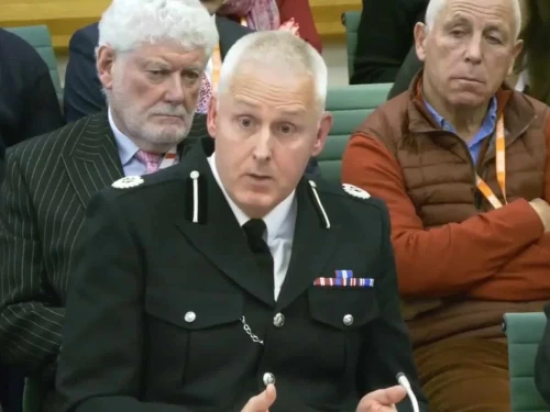 Mike O'Hara appears before the home affairs committee of the House of Commons in London, the U.K. on Jan. 6, 2025. Photo: Screenshot from House of Commons live broadcast.
