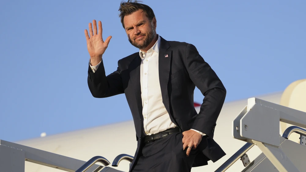U.S. Vice President JD Vance arrives on Air Force Two on Sept. 14, 2026 at Joint Base Andrews, Maryland. Photo by Mark Schiefelbein-Pool/Getty Images.