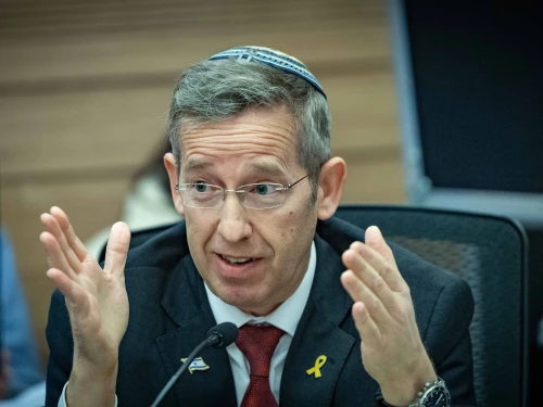 Cabinet Secretary Yossi Fox attends a Defense and Foreign Affairs Committee meeting at the Knesset, the Israeli parliament in Jerusalem Jan. 27, 2025. Photo by Yonatan Sindel/Flash90.