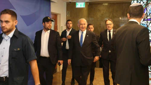 Prime Minister Benjamin Netanyahu arrives for a Cabinet meeting in Jerusalem, June 4, 2023. Photo by Amit Shabi/POOL.