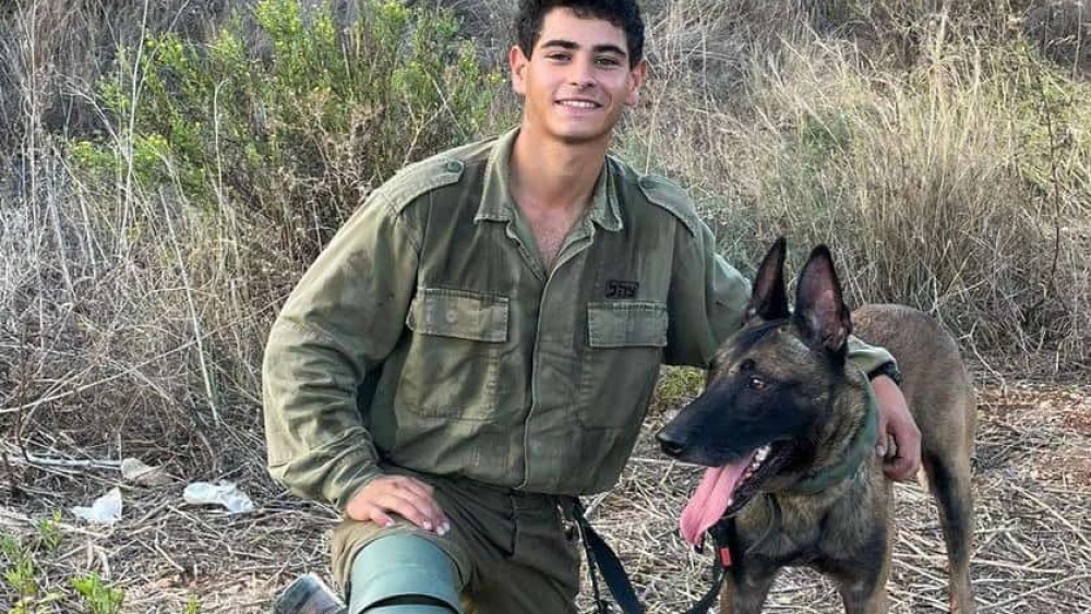 Oketz canine unit member Staff Sgt. David Sasson, 21, who was killed in action in the southern Gaza Strip on March 6, 2024. Credit: IDF.