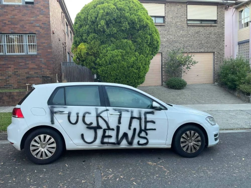 The aftermath of an antisemitic attack in Sydney, Australia, on Jan. 5, 2025. Photo courtesy of Alex Ryvchin/Executive Council of Australian Jewry.