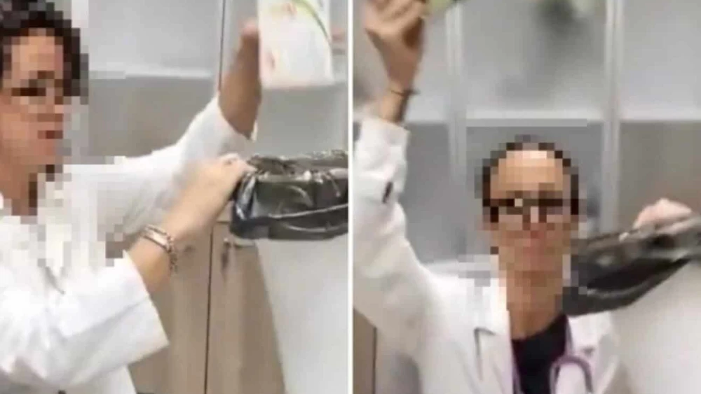 Italian health professionals throw away Teva Pharmaceuticals products at their place of work near Arezzo, Italy, August 2025. Credit: Corriere Fiorentino/X.