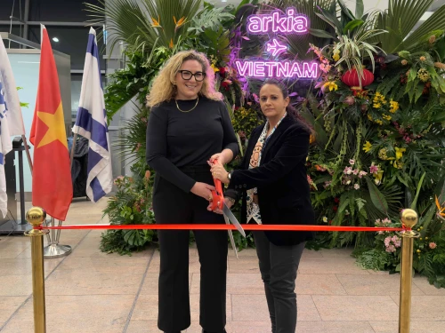 Arkia officials at the inauguartion of the first ever flight to Vietnam from Tel Aviv on Monday. Credit: Arkia, January 4, 2026.