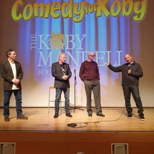 The Koby Mandell Foundation stages a 'Comedy for Koby' performance in Israel, Jan. 17, 2024. Photo by Tamar Lustman.