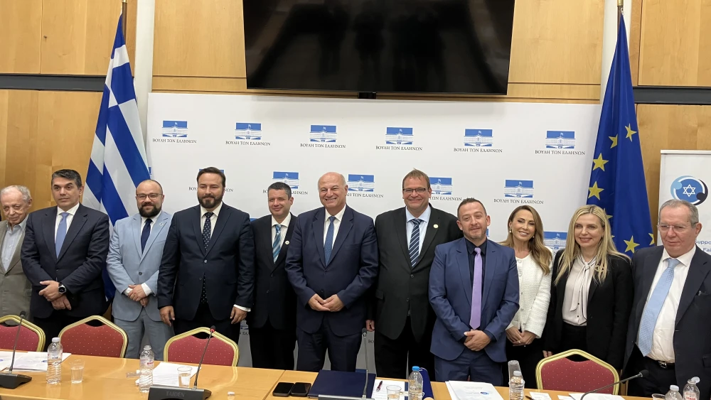 A new Israel caucus is established on October 13, 2026 in the Greek parliament. Credit: Etgar Lefkovits.